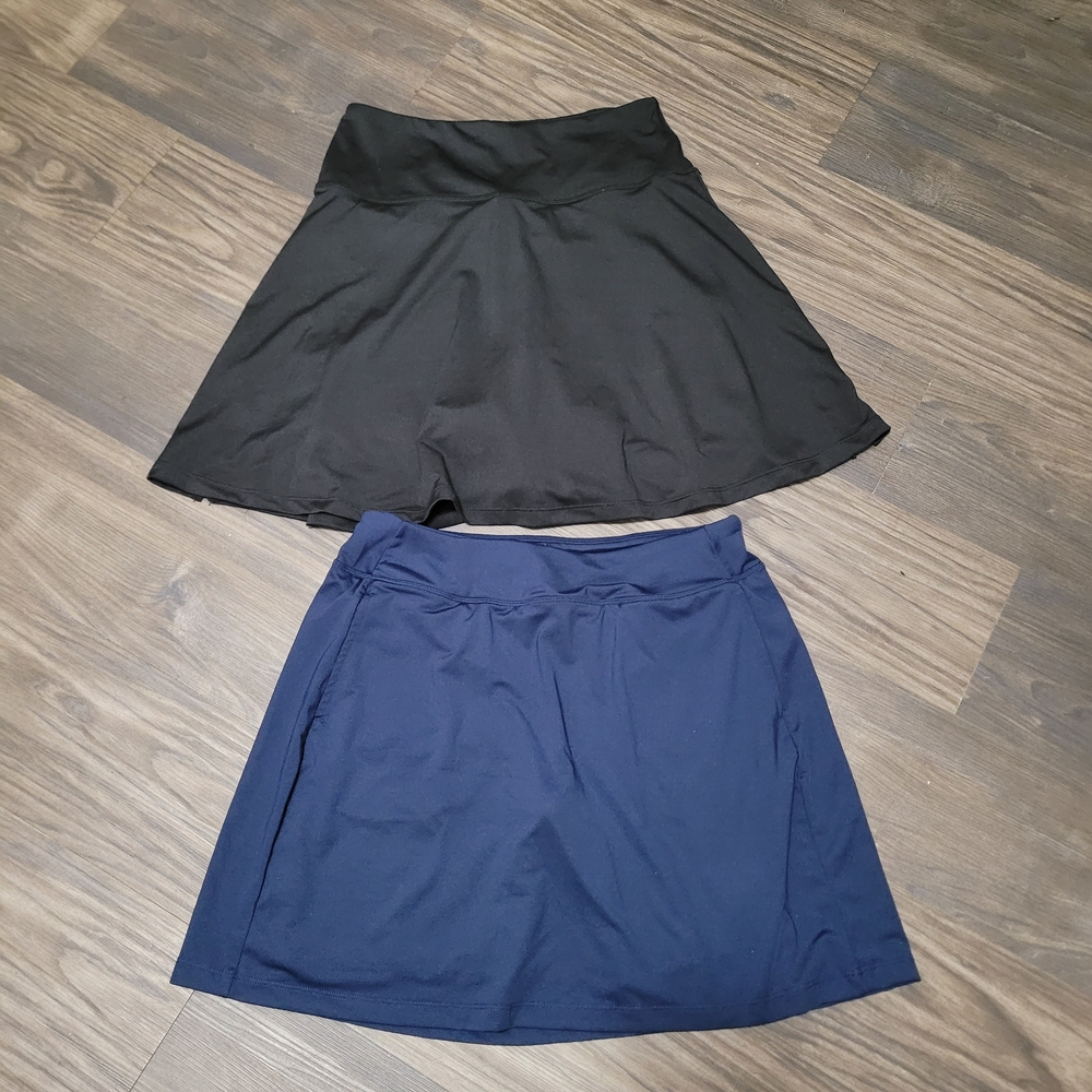 Stylish Black and Blue Women's Athletic Skirt Bundle Lot Set Size S Shorts Under